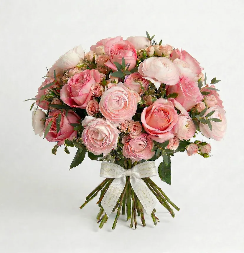 Blush peonies and roses bouquet